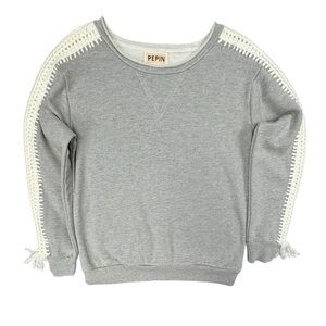 Anthropologie Pepin- Rib knit sleeve Crewneck Sweatshirt- Medium- Like New!!